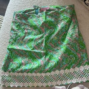 Lilly Pulitzer Green and Pink Midi Skirt